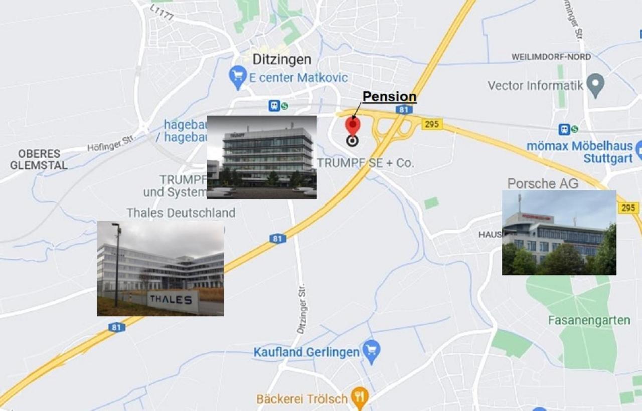 Pension Mit Herz Und Garten Ditzingen Zewnętrze zdjęcie